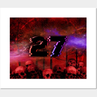 Lucky Number (W/ Blood Moon & Skulls) Posters and Art